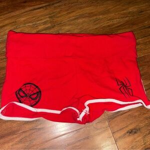 Spider man fold over shorts
